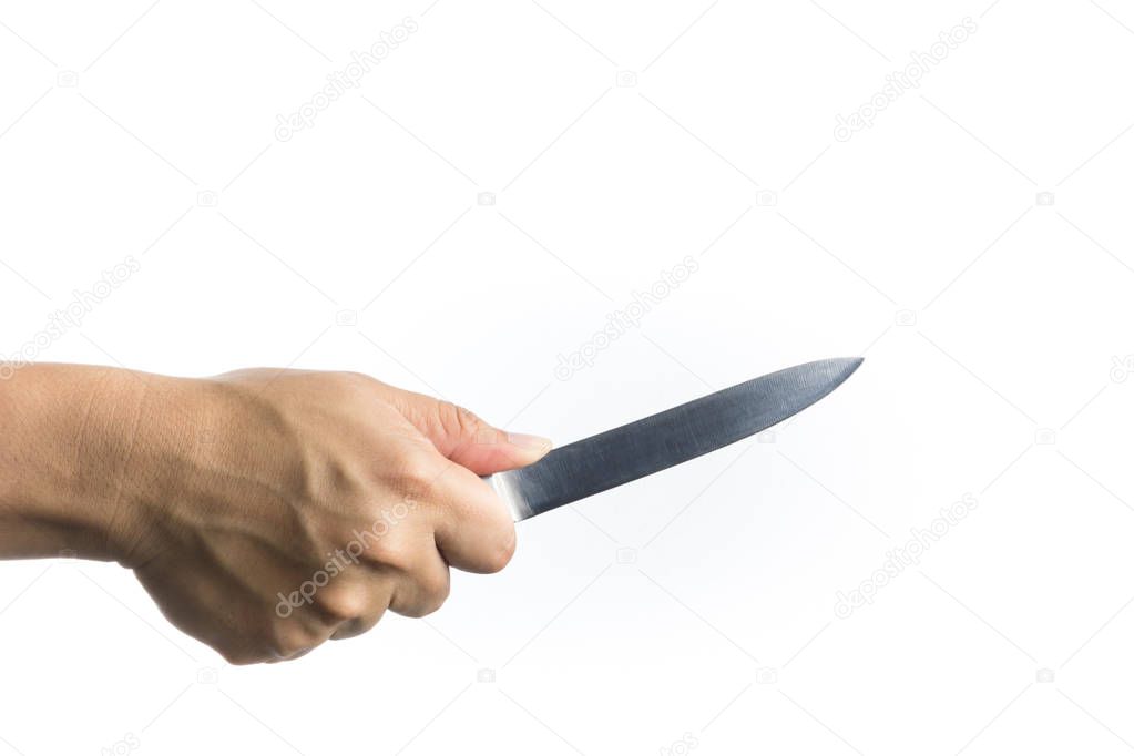 A hand holding knife