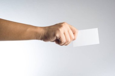 Elini tut boş kartı veya kağıt