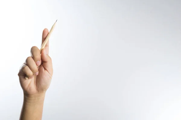 Right hand holding a pencil — Stock Photo, Image