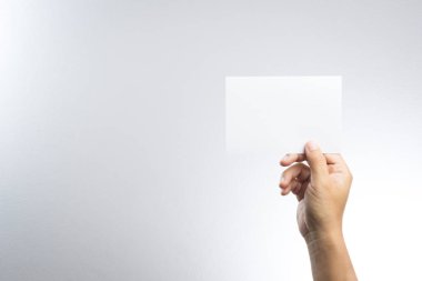 Elini tut boş fotoğraf kağıt kartı