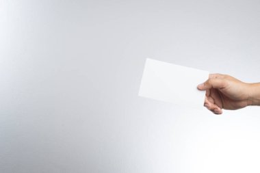 Elini tut boş fotoğraf kağıt kartı