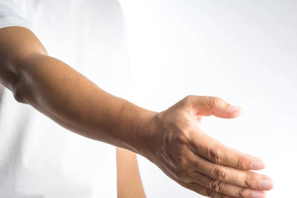 Right hand is reaching out for greeting — Stock Photo, Image