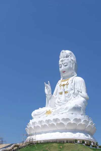 White Statue of The Guanyin, The Goddess of Compassion and Mercy — Stock Photo, Image