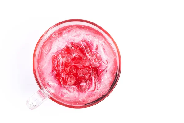 Odświeżanie czerwony soda iced napój — Zdjęcie stockowe