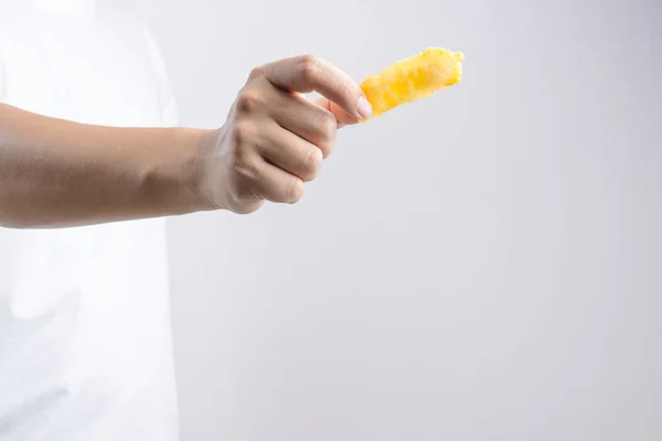 Batatas Fritas Caseiras Com Queijo Fundo Branco — Fotografia de Stock