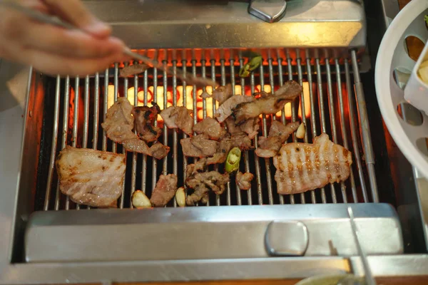 Cucina barbecue in stile coreano o grigliate — Foto Stock