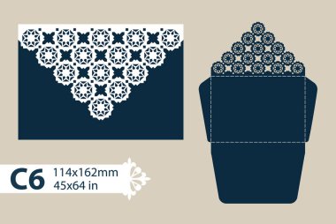 Şablon tebrik zarfı oyma Ajur desenli