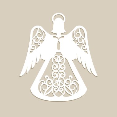 Christmas carved openwork angel clipart