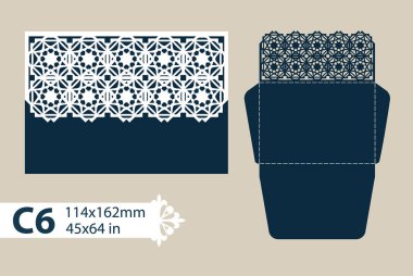 Şablon tebrik zarfı oyma Ajur desenli