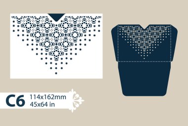 Şablon tebrik zarfı oyma Ajur desenli