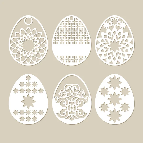 Set stencil easter telur - Stok Vektor