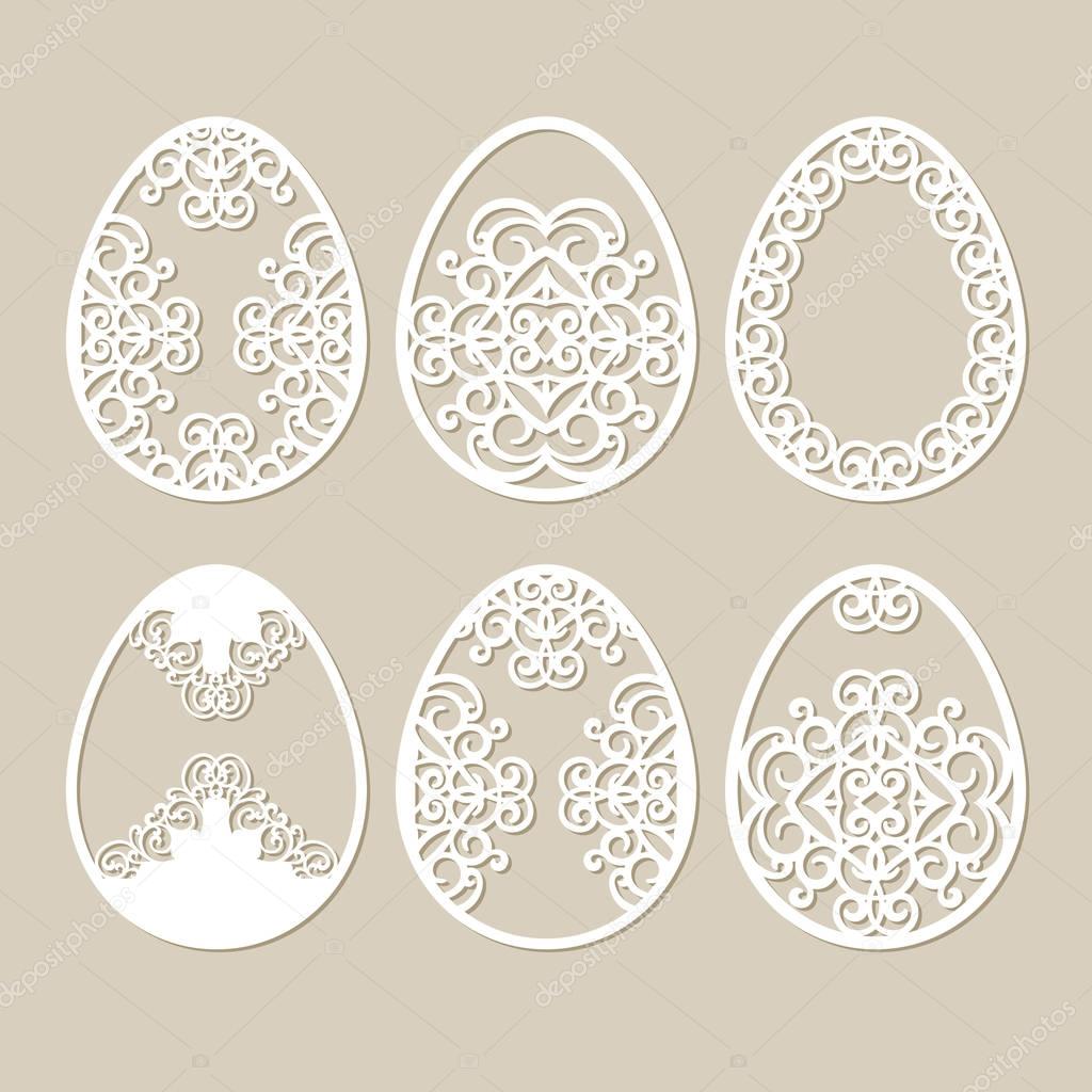 Set stencil easter eggs