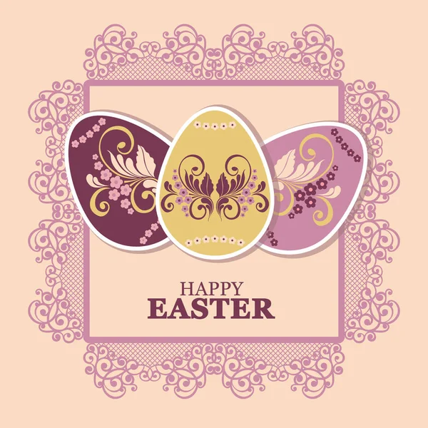 Çiçek kartıyla Paskalya yumurtaları