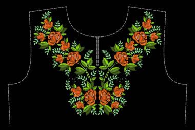 Bir desen nakış boyun giyim için