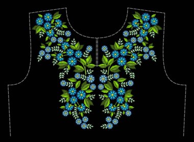 Bir desen nakış boyun giyim için