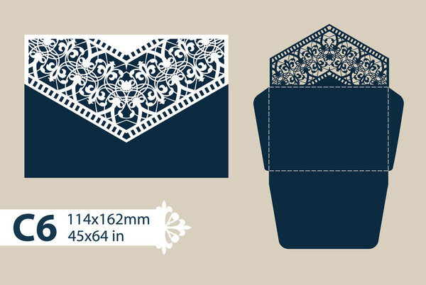 Template congratulatory envelope with carved openwork pattern