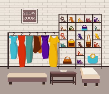 Modern çatı iç showroom moda