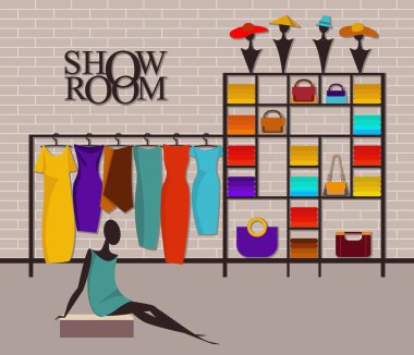 Modern çatı iç showroom moda