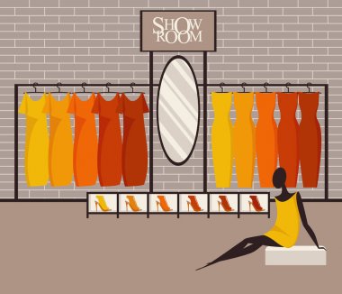 Modern çatı iç showroom moda