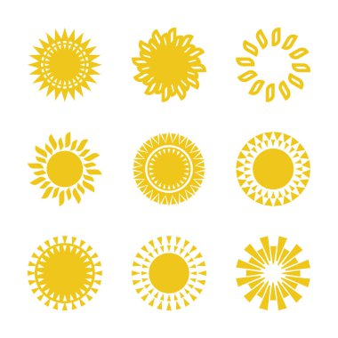 Güneş'in dokuz sarı simge kümesi