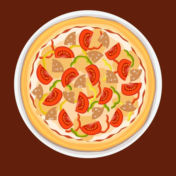 Traditionele Italiaanse pizza — Stockvector