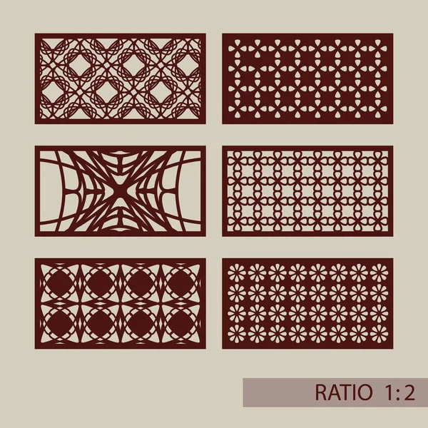 Definir ornamentos geométricos para painéis decorativos de corte a laser — Vetor de Stock