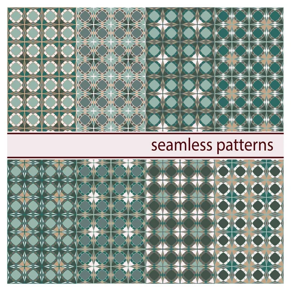 Collection Motifs Abstraits Géométriques Vectoriels Sans Couture Fond Décoratif Ornemental — Image vectorielle