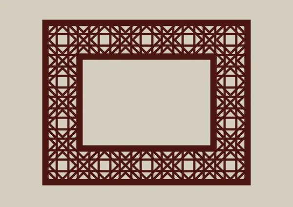 Patrón decorativo abstracto para marco cuadrado tallado — Vector de stock