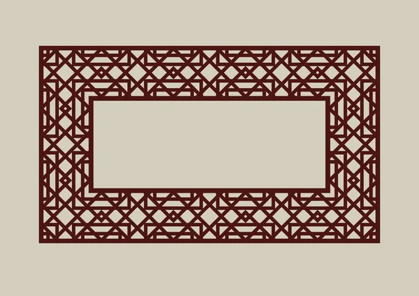 Patrón decorativo abstracto para marco cuadrado tallado — Vector de stock