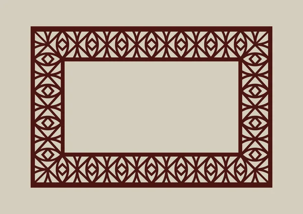 Abstract decorative pattern for carved square frame — ストックベクタ