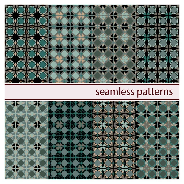 Conjunto de patrones geométricos abstractos sin costura vectorial — Vector de stock