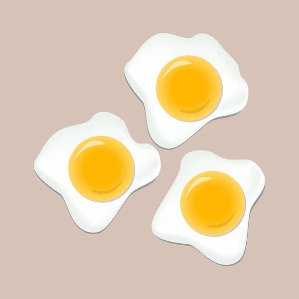 Food Pattern Fried Egg Various Shapes Isolated Light Background Vector — Stock Vector