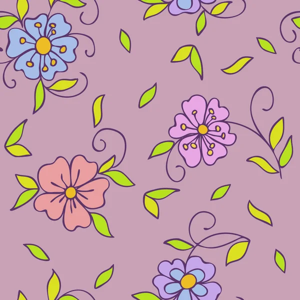 Patrón Floral Sin Costuras Pequeñas Flores Decorativas Estilo Popular Ilustración — Vector de stock