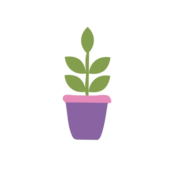 Plantas Maceta Icono Aislado Sobre Fondo Blanco Ilustración Vectorial Estilo — Archivo Imágenes Vectoriales