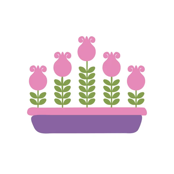 Plantas Maceta Icono Aislado Sobre Fondo Blanco Ilustración Vectorial Estilo — Archivo Imágenes Vectoriales