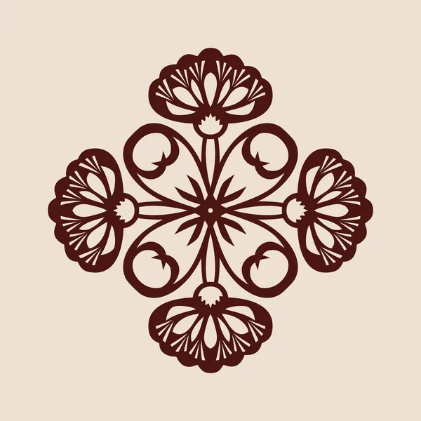 Bloemen Geometrische Ornament Het Sjabloon Patroon Voor Decoratieve Paneel Een — Stockvector