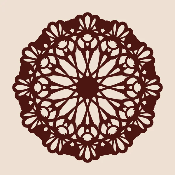 Template Mandala Pattern Decorative Rosette Picture Suitable Printing Engraving Laser — Stock Vector