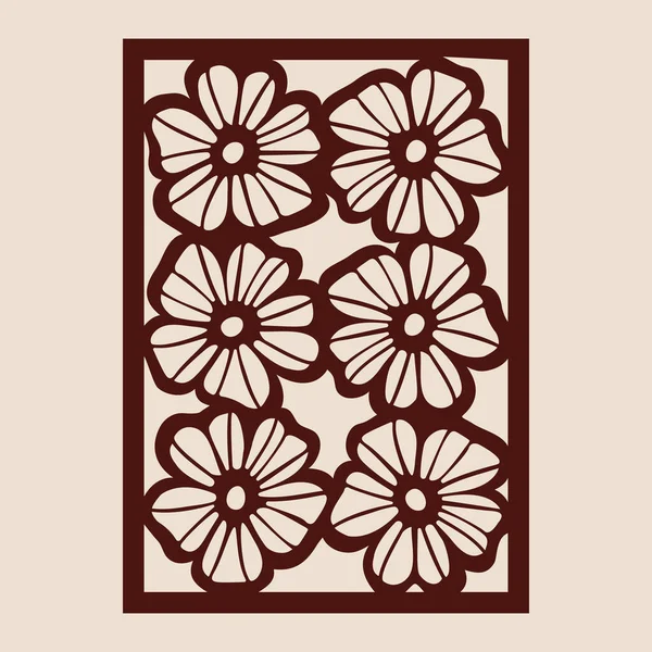 Adorno Geométrico Floral Patrón Plantilla Para Panel Decorativo Una Imagen — Archivo Imágenes Vectoriales