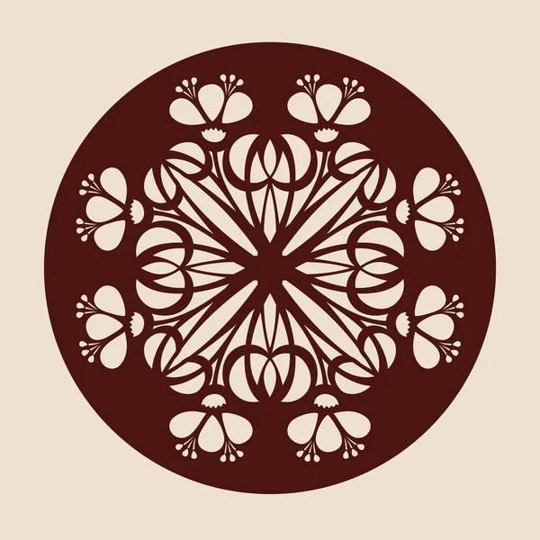 Ornement Géométrique Floral Modèle Pour Panneau Décoratif Une Image Adaptée — Image vectorielle