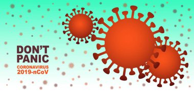 Roman Coronavirus 2019 NCoV. Vector influenza virüsü geçmişi. Asya gribi salgınını hesapla. Bakterili biyolojik pankart, mikrop enfeksiyonu. Vektör Resimleri