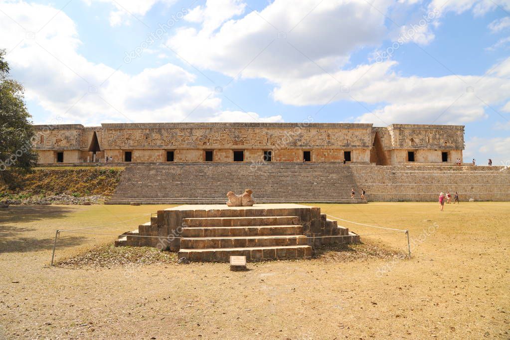 The throne of the ruler in Uxmal Mexico