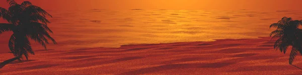 Panorama des tropischen Strandes. eine Insel im Ozean. — Stockfoto