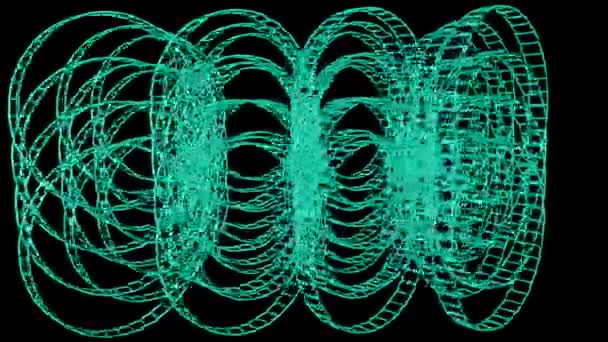 3D animacji Vj pętli, turkusowy zdarzenie liczby na czarnym tle. — Wideo stockowe