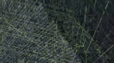 Karanlık arka planda tuğla taşıma. Uçan altın hatları.