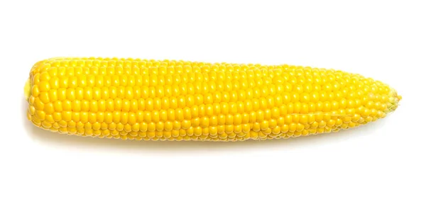 Jeden kukurydziany na białym tle — Zdjęcie stockowe