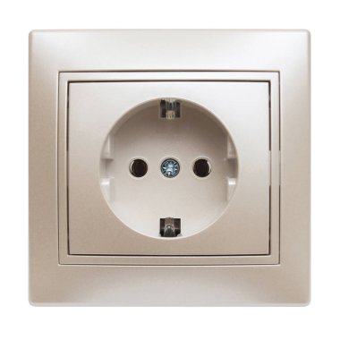 beyaz üzerine elektrik prizine 