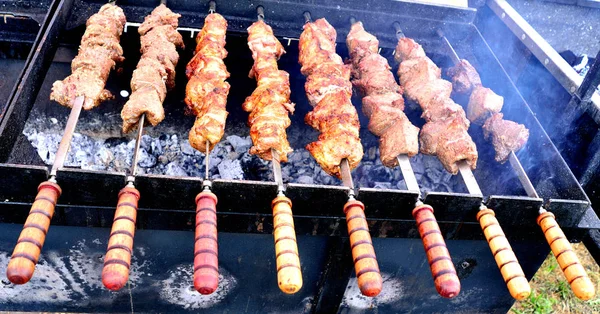 Koken van shish kebab — Stockfoto
