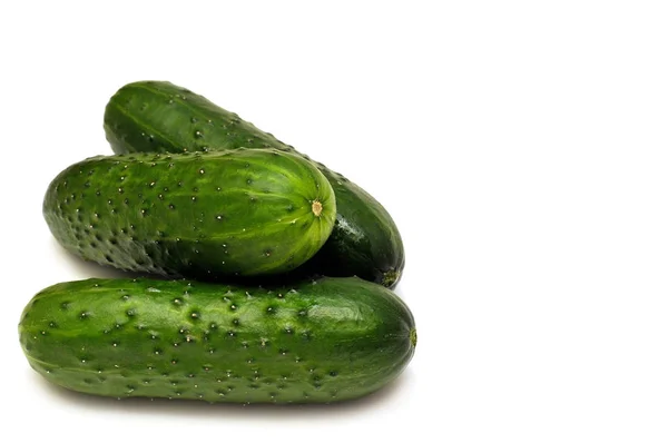 Cucumber isolated on white background. Flat lay, top view — Stock Photo, Image