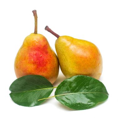 Güzel meyve üzerinde beyaz backgrou izole dilimler halinde kesip armut