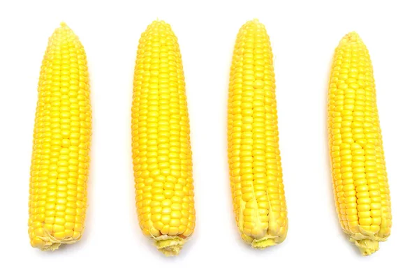 Kukorica, bőr bőrrel vagy anélkül elszigetelt fehér background. Egy c — Stock Fotó